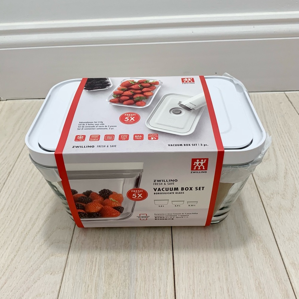 NIB ZWILLING Fresh & Save 3-pc Glass Food Storage Container, Meal Prep Container - Picture 12 of 14